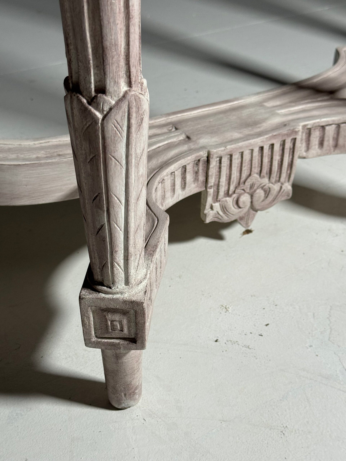 Pair of Louis XVI Style Console Tables with Malachite Painted Tops, photo 3