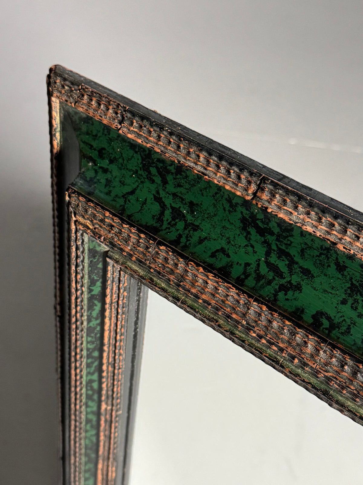 Green and Black Ripple Frame Mirror, Late 20th Century, photo 6