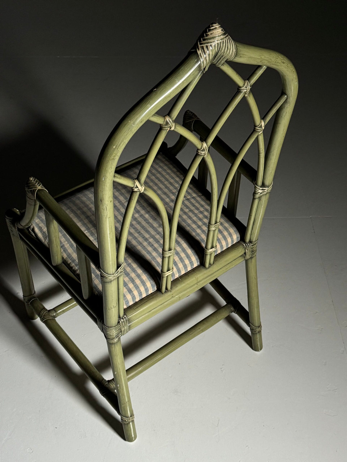 Olive Green Bamboo Armchair, circa 1980, photo 2