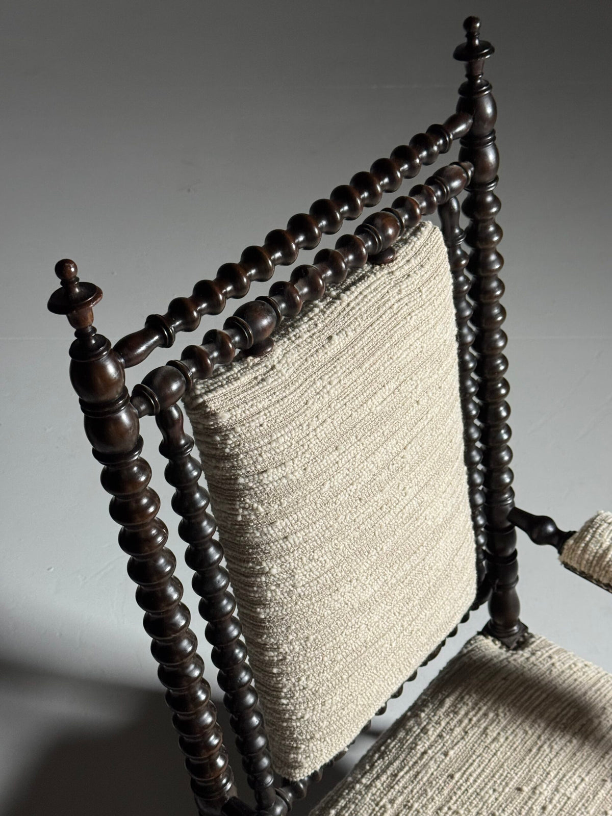 English Bobbin Armchair in Boucle, c. 1890, photo 4