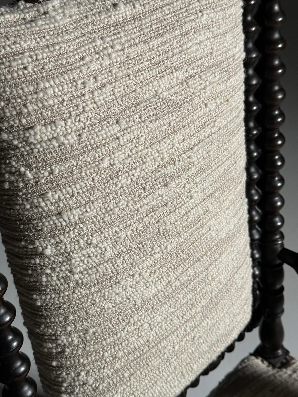 English Bobbin Armchair in Boucle, c. 1890, photo 7