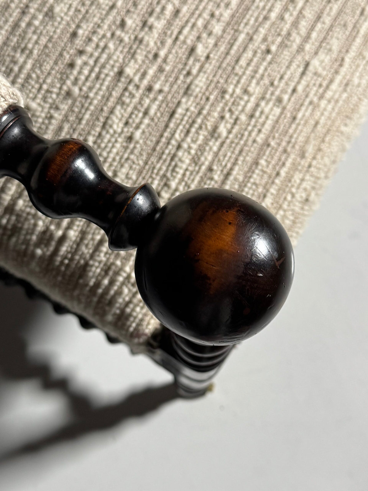 English Bobbin Armchair in Boucle, c. 1890, photo 9