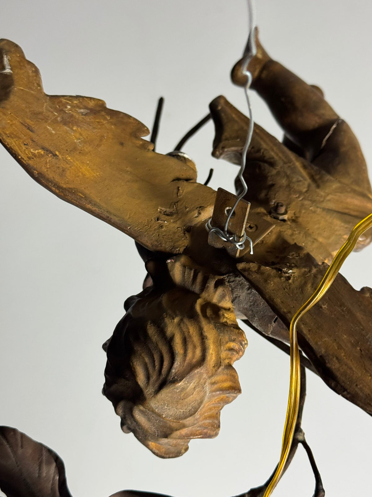 Pair of Giltwood Putti Lamps, France or Italy, 19th Century, photo 9