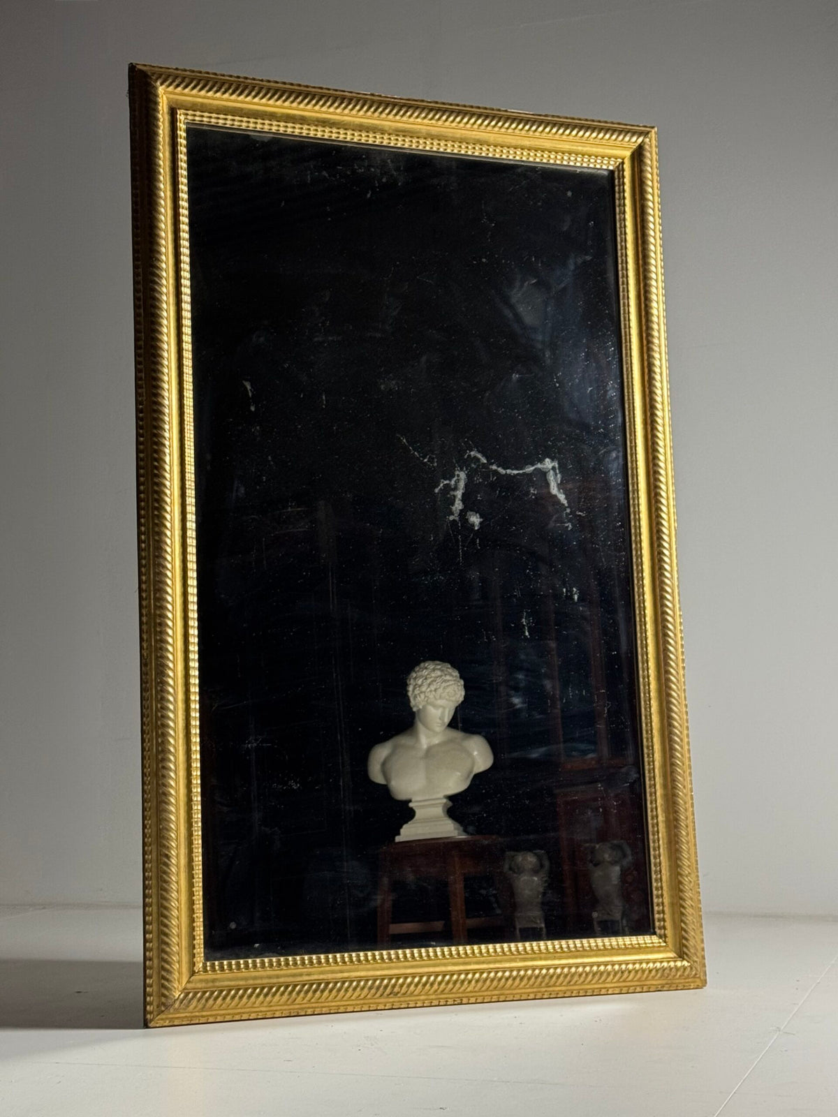 Very Large French Giltwood Ripple Frame Mirror, 187 cm, photo 16