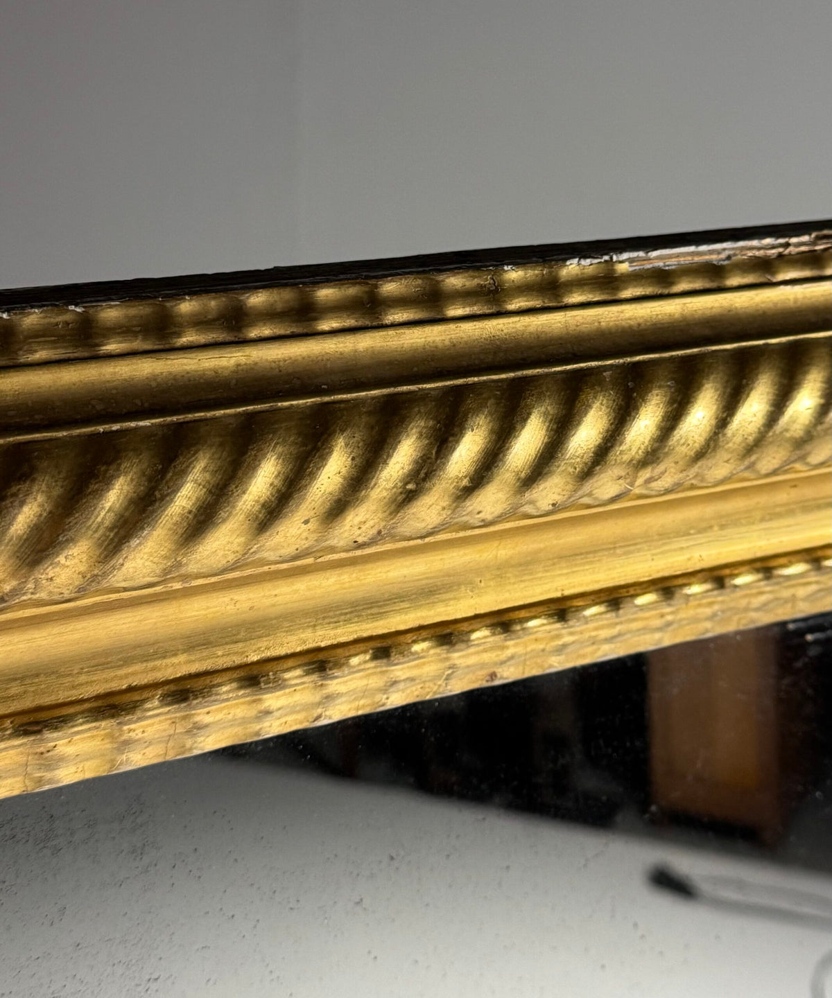 Very Large French Giltwood Ripple Frame Mirror, 187 cm, photo 13
