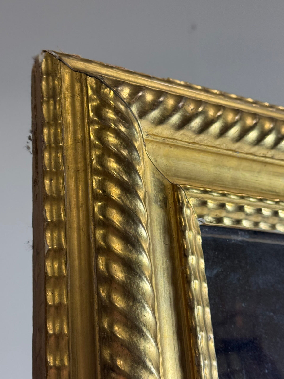 Very Large French Giltwood Ripple Frame Mirror, 187 cm, photo 5