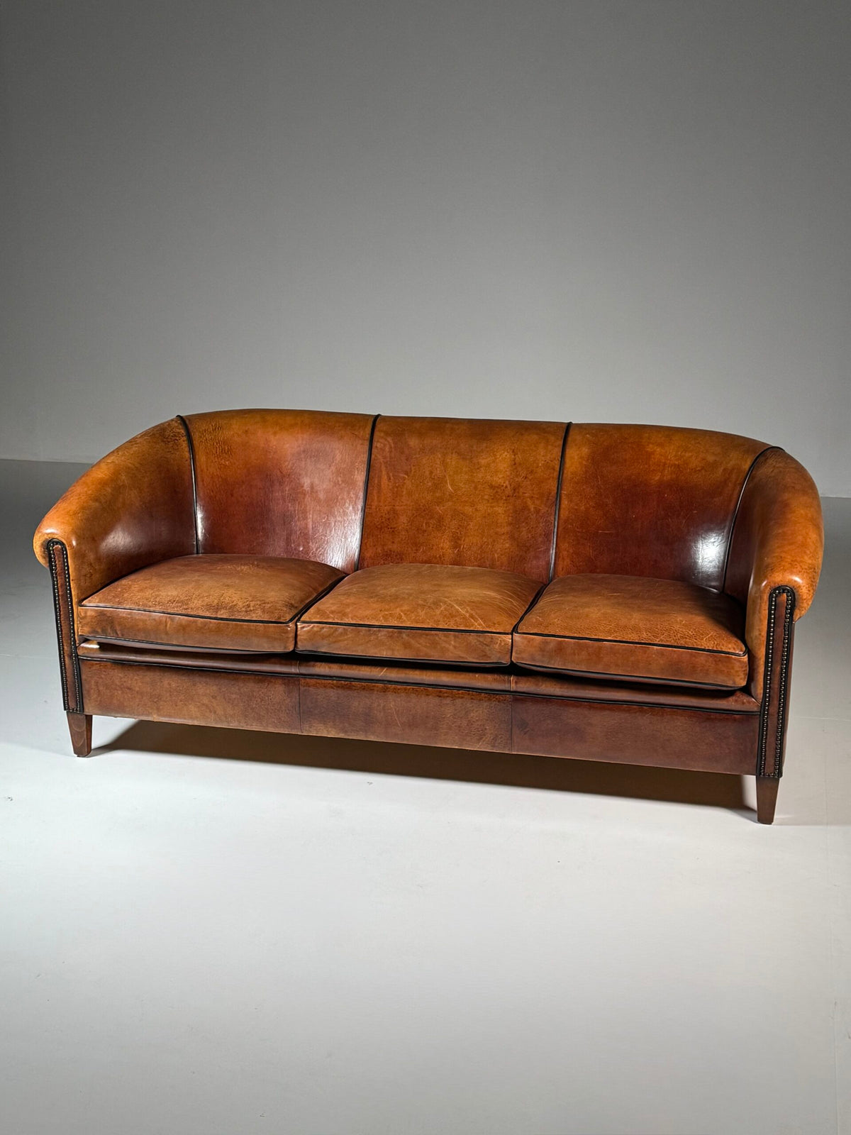 Spacious Three Seater Sheepskin Leather Sofa, photo 13