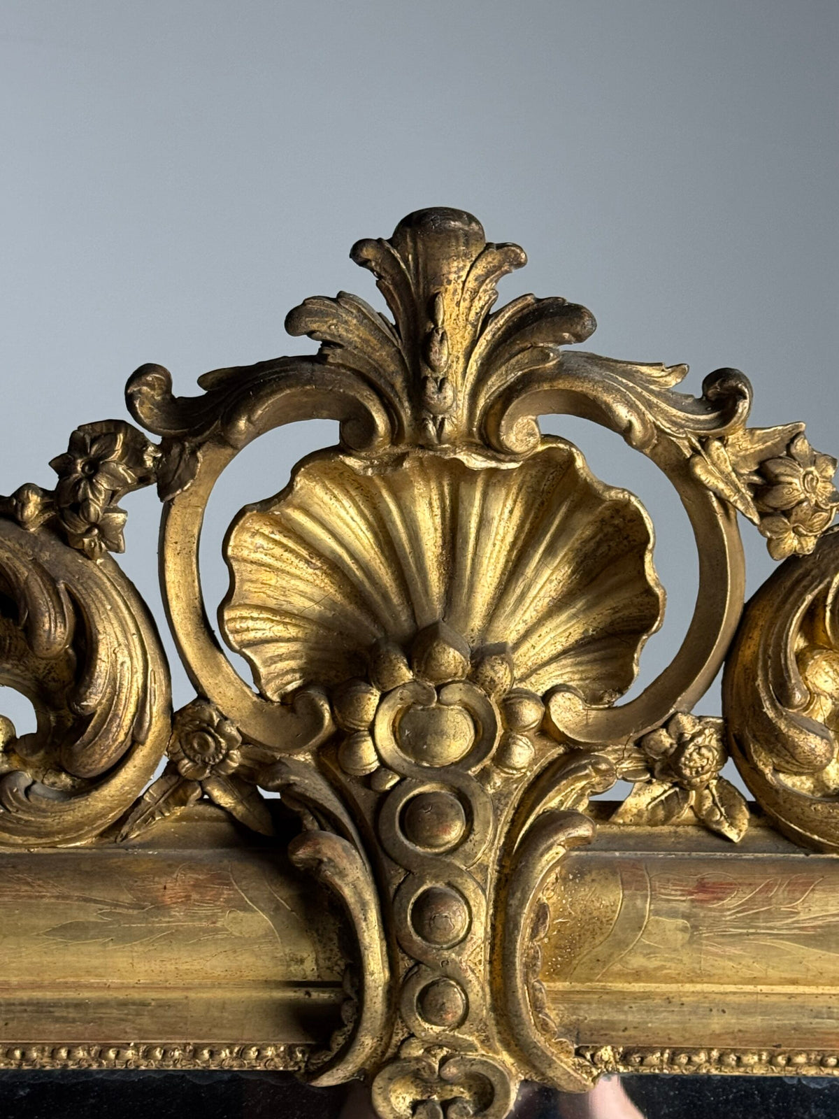 Pair of Large French Giltwood Mantel Mirrors, Mid 19th Century, photo 28