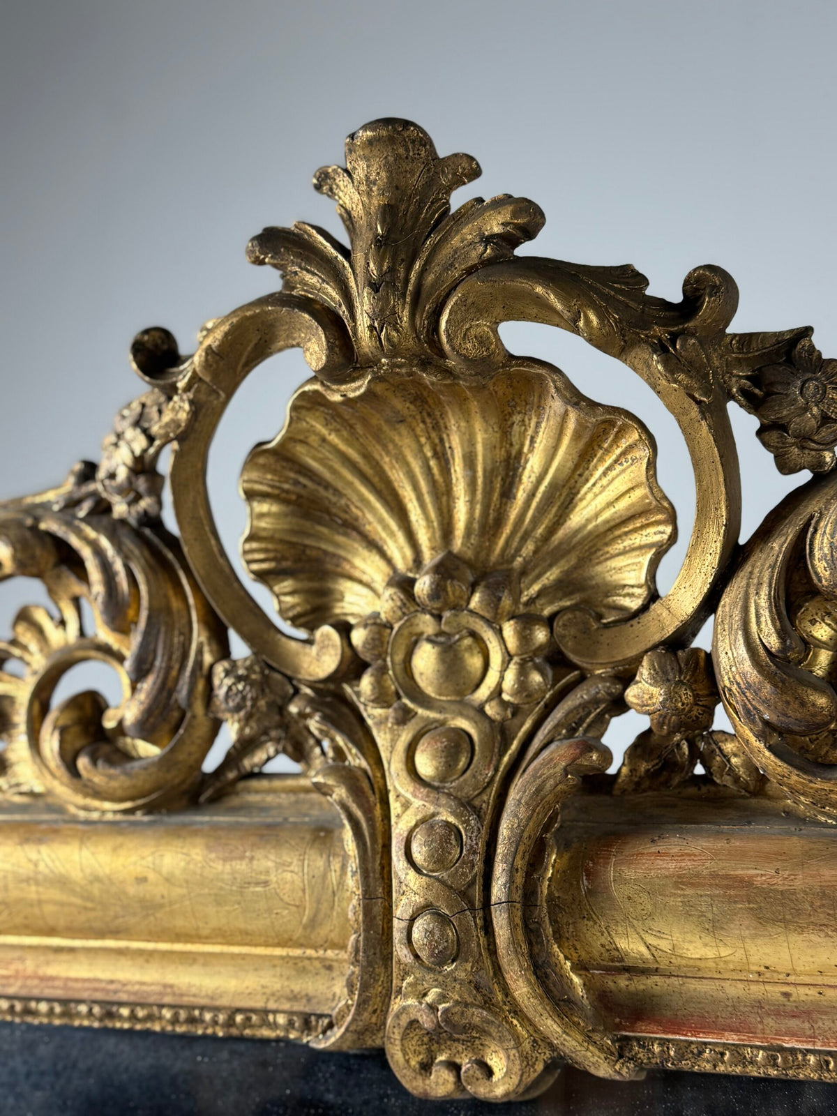 Pair of Large French Giltwood Mantel Mirrors, Mid 19th Century, photo 17