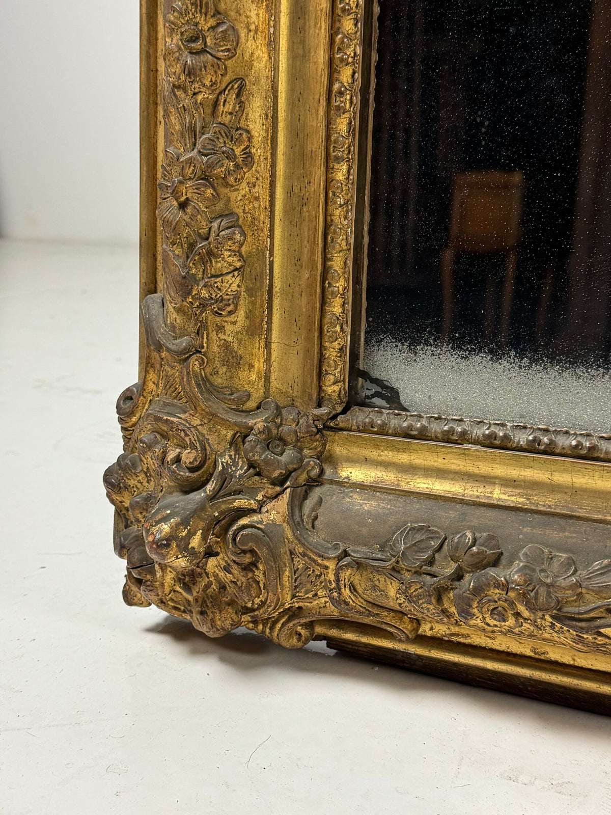Pair of Large French Giltwood Mantel Mirrors, Mid 19th Century, photo 14