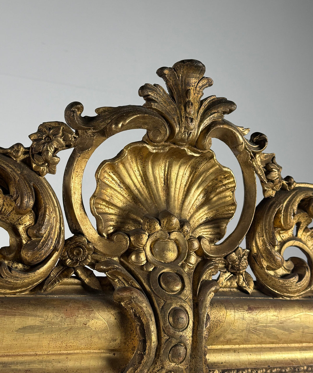 Pair of Large French Giltwood Mantel Mirrors, Mid 19th Century, photo 9