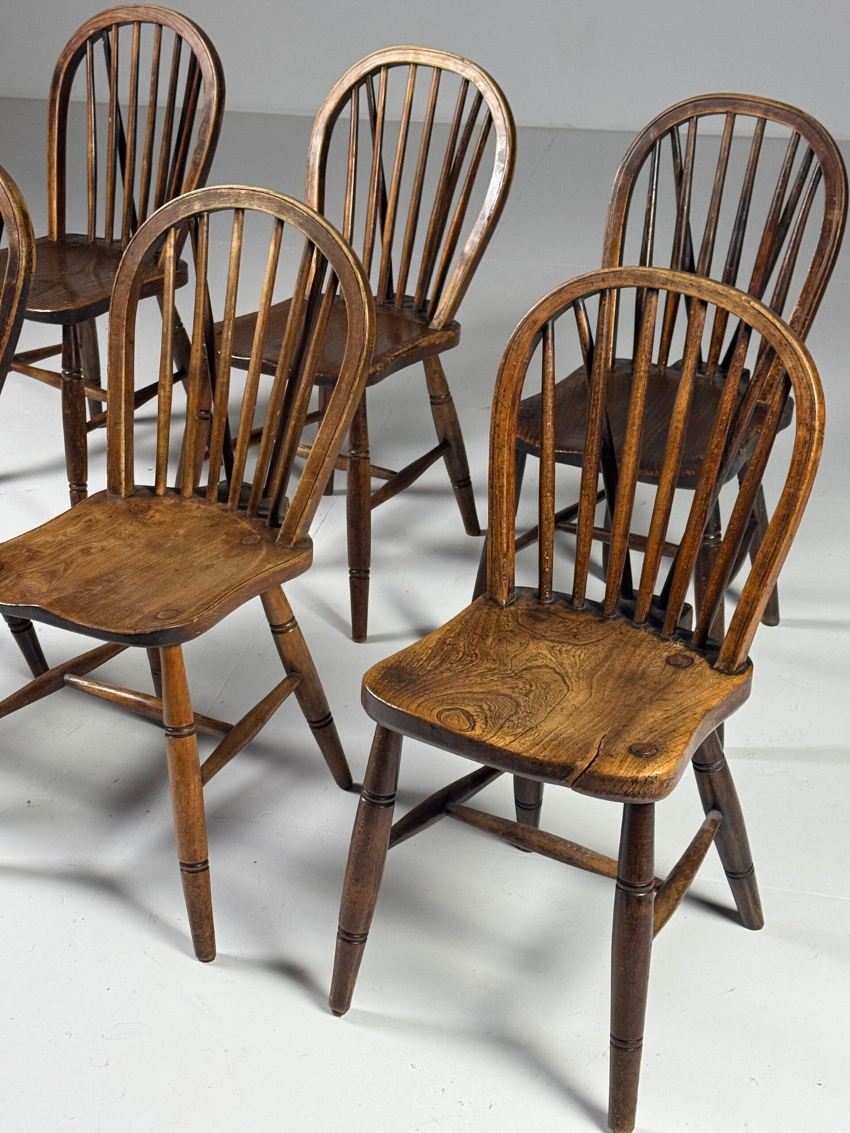 Set of Six English Windsor Dining Chairs, c. 1900, photo 8