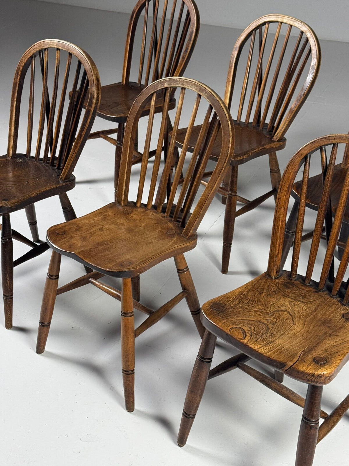 Set of Six English Windsor Dining Chairs, c. 1900, photo 7