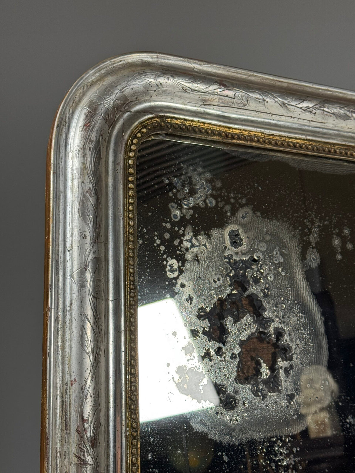 French Louis Philippe Silvered Mirror, 19th Century, photo 8
