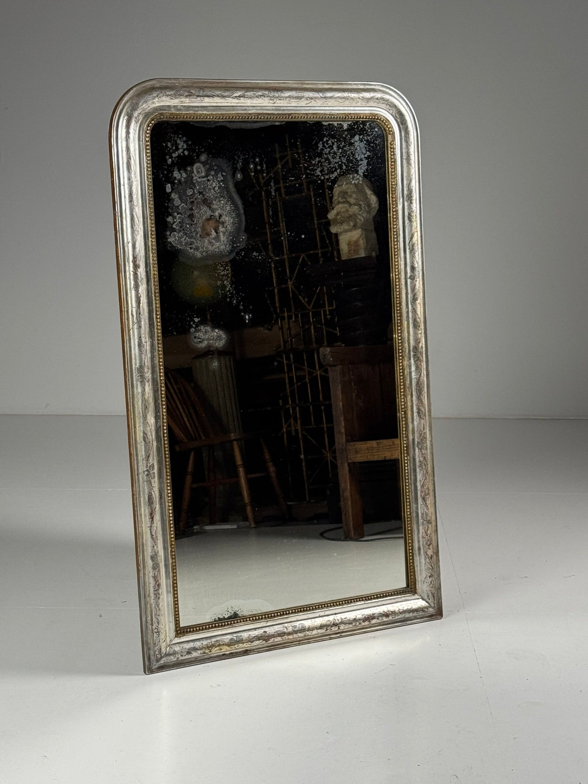 French Louis Philippe Silvered Mirror, 19th Century, photo 7
