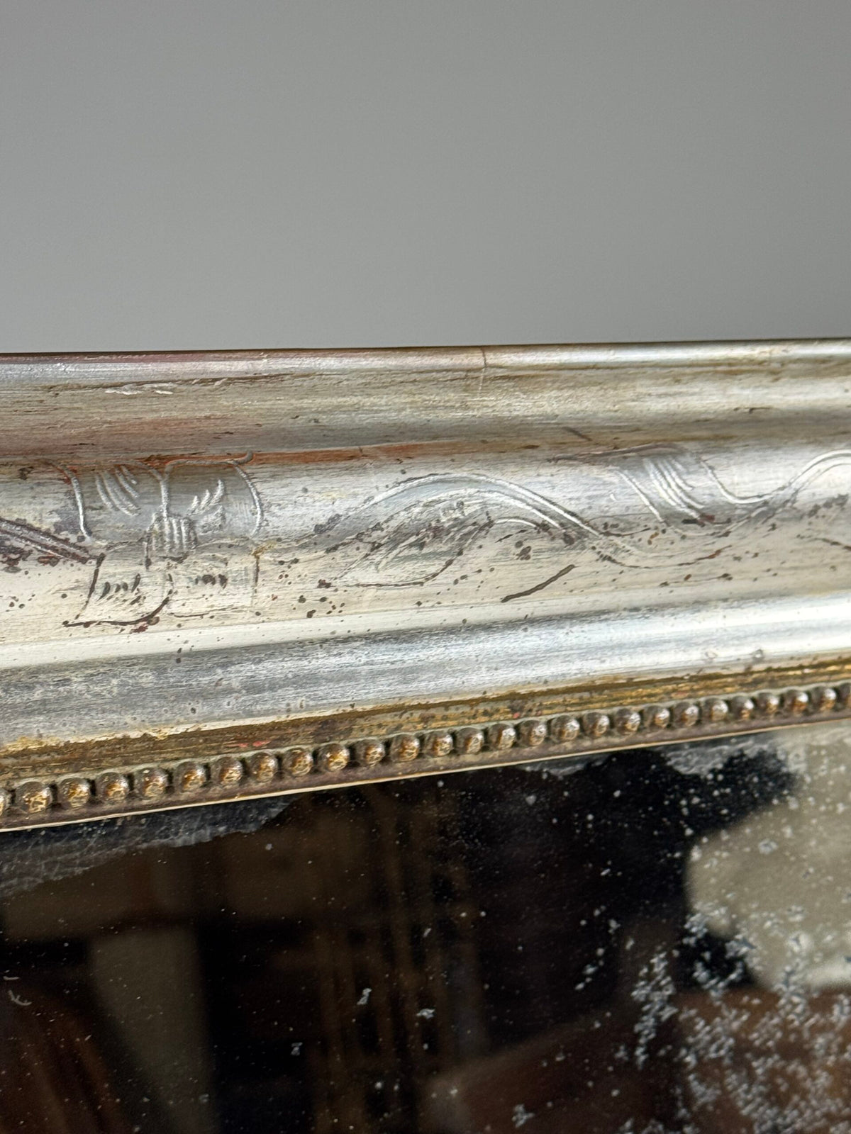 French Louis Philippe Silvered Mirror, 19th Century, photo 4