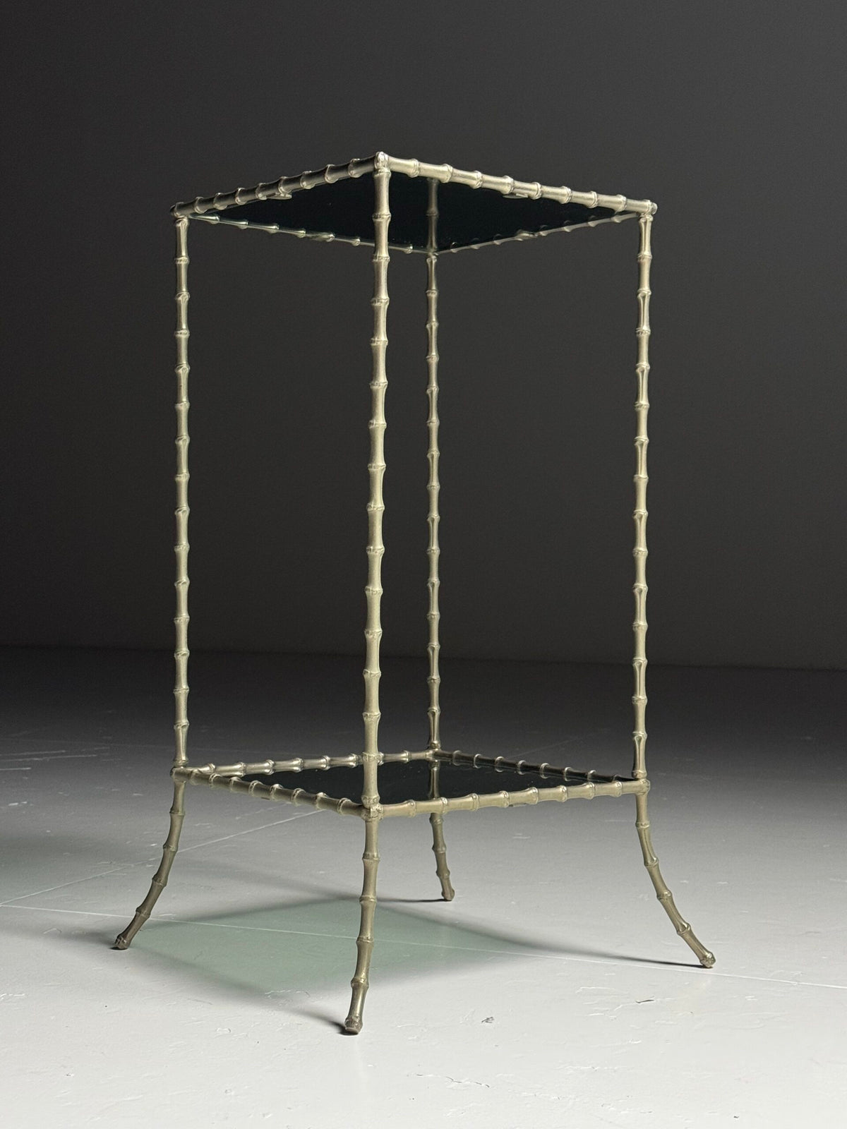 Vintage Faux Bamboo Metal Side Table, France, c. 1970 to 1980, photo 10