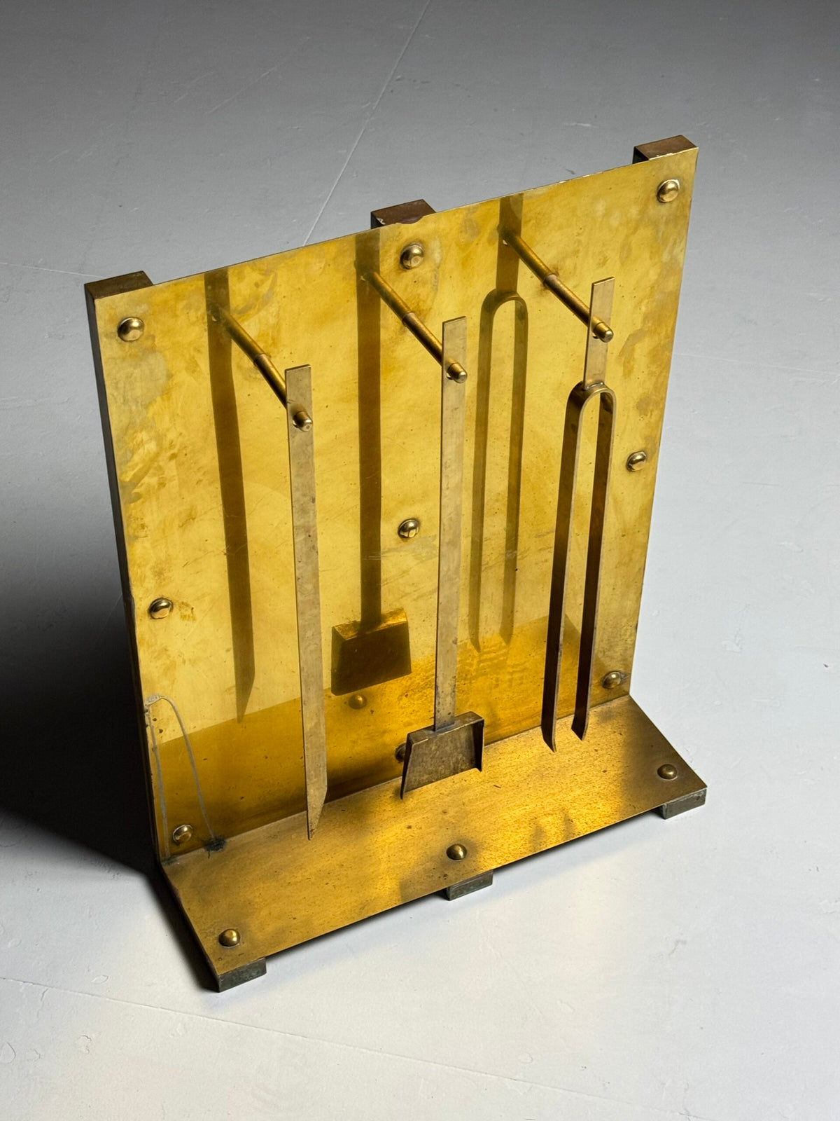1960s Brass Fireplace Set, photo 3