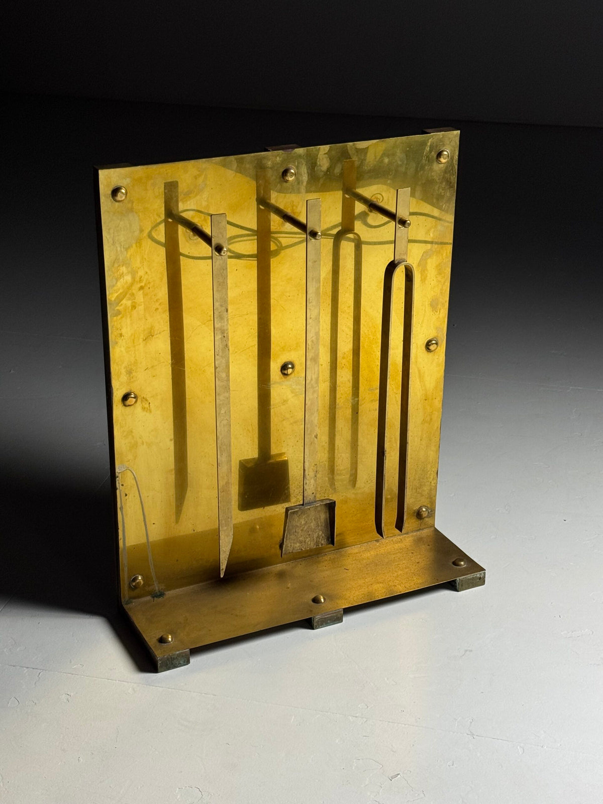 1960s Brass Fireplace Set, photo 5