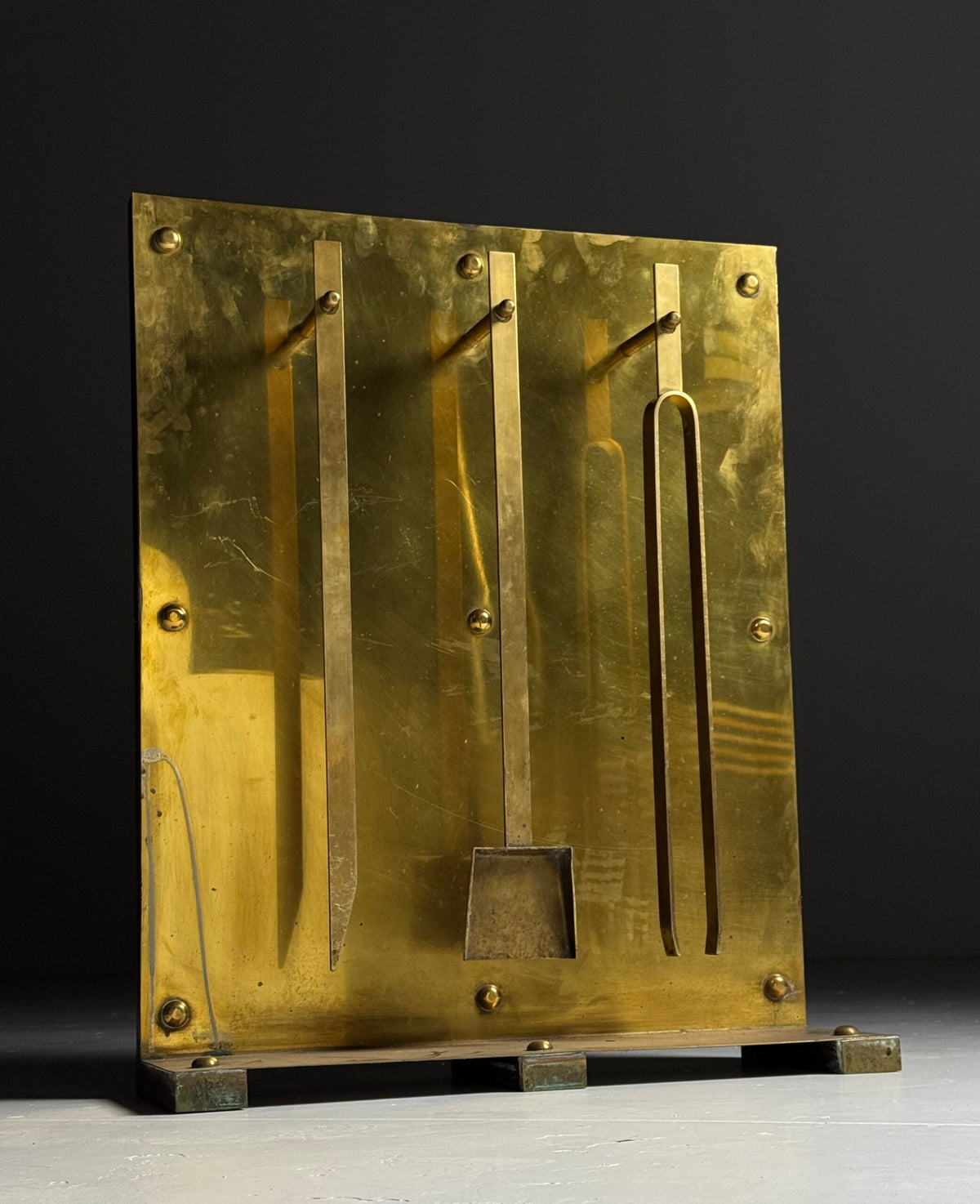 1960s Brass Fireplace Set, photo 6