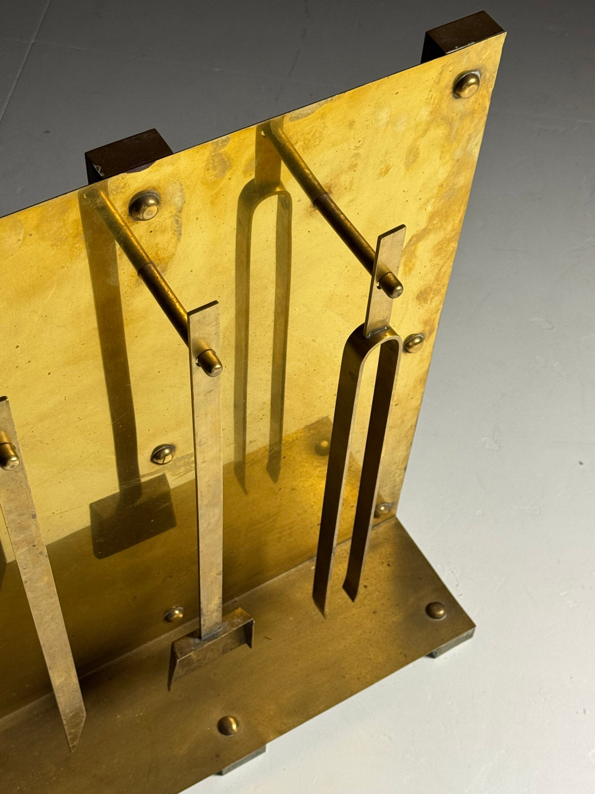 1960s Brass Fireplace Set, photo 7