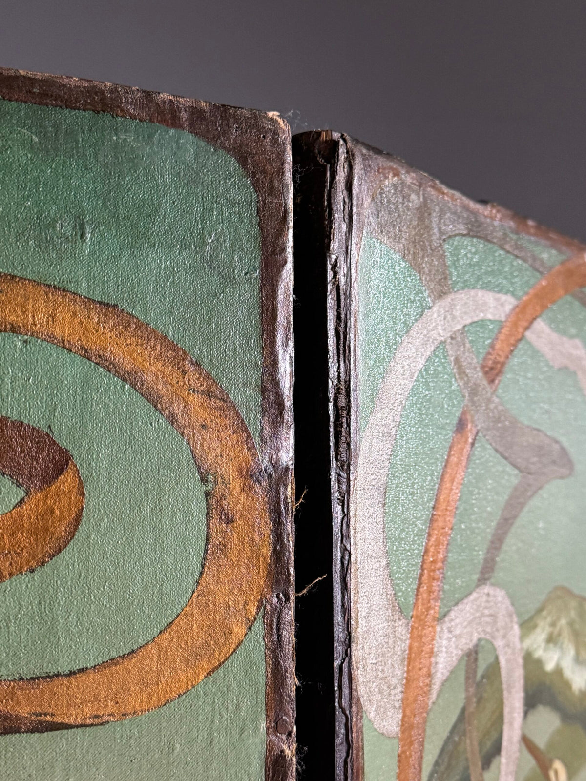 Art Nouveau and Japanning Style Double Sided Folding Screen, c. 1890 to 1910, photo 9