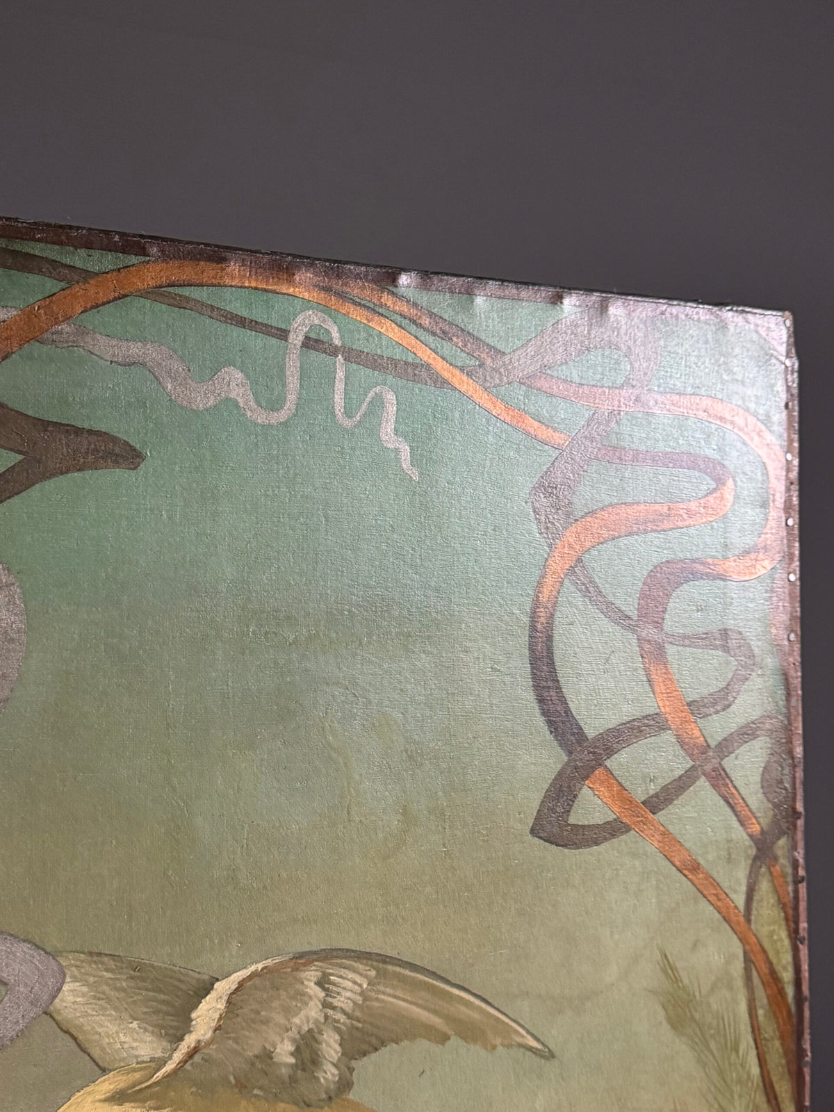 Art Nouveau and Japanning Style Double Sided Folding Screen, c. 1890 to 1910, photo 10