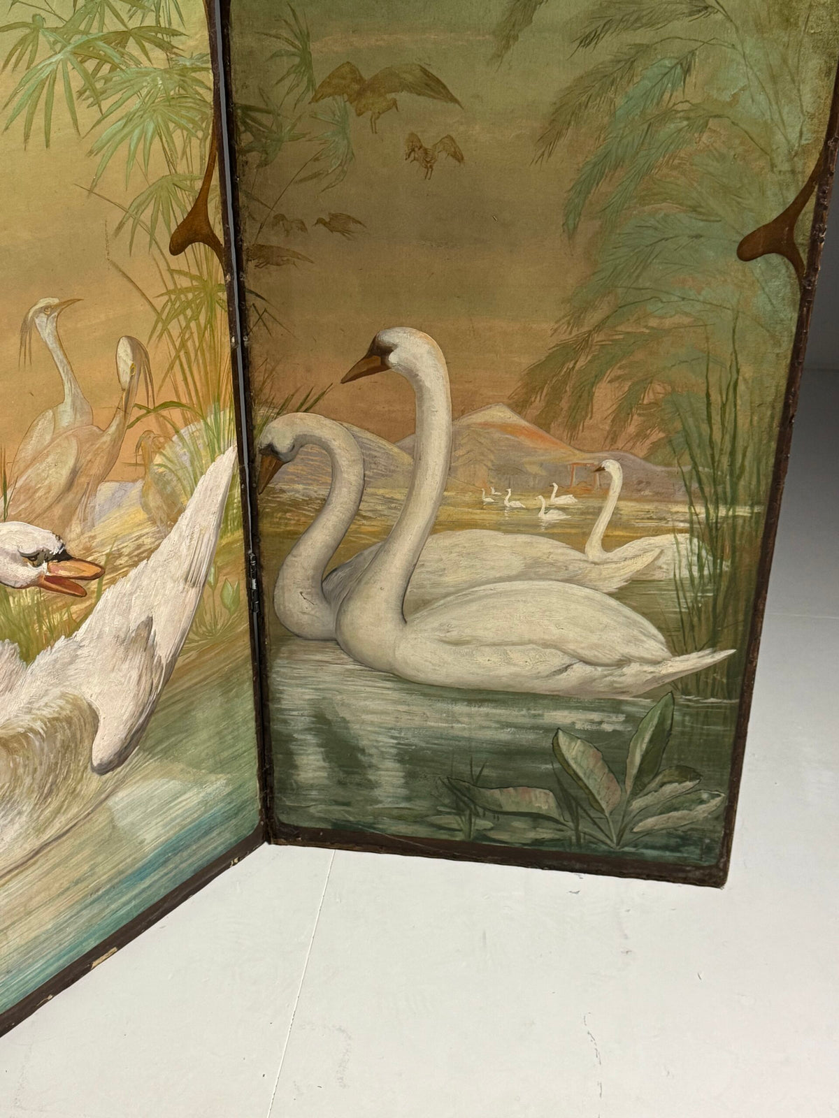 Art Nouveau and Japanning Style Double Sided Folding Screen, c. 1890 to 1910, photo 12