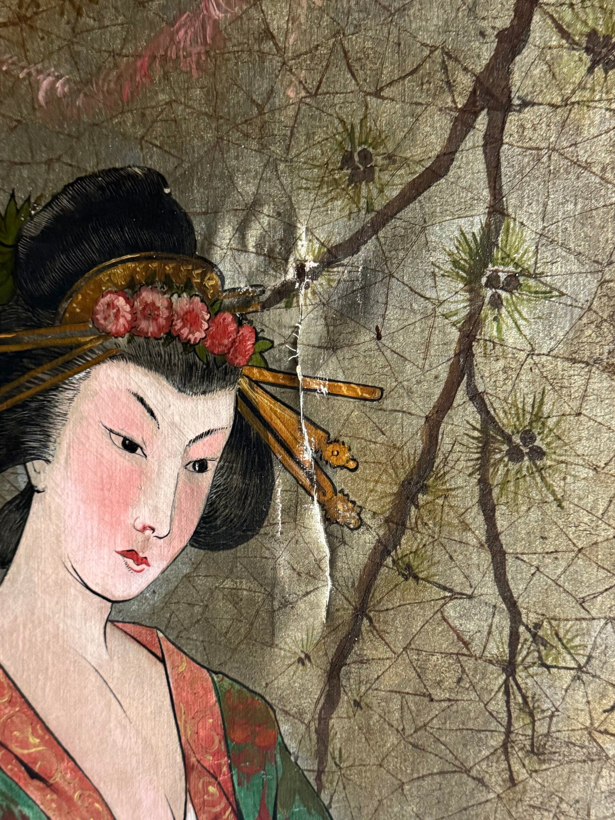 Art Nouveau and Japanning Style Double Sided Folding Screen, c. 1890 to 1910, photo 21