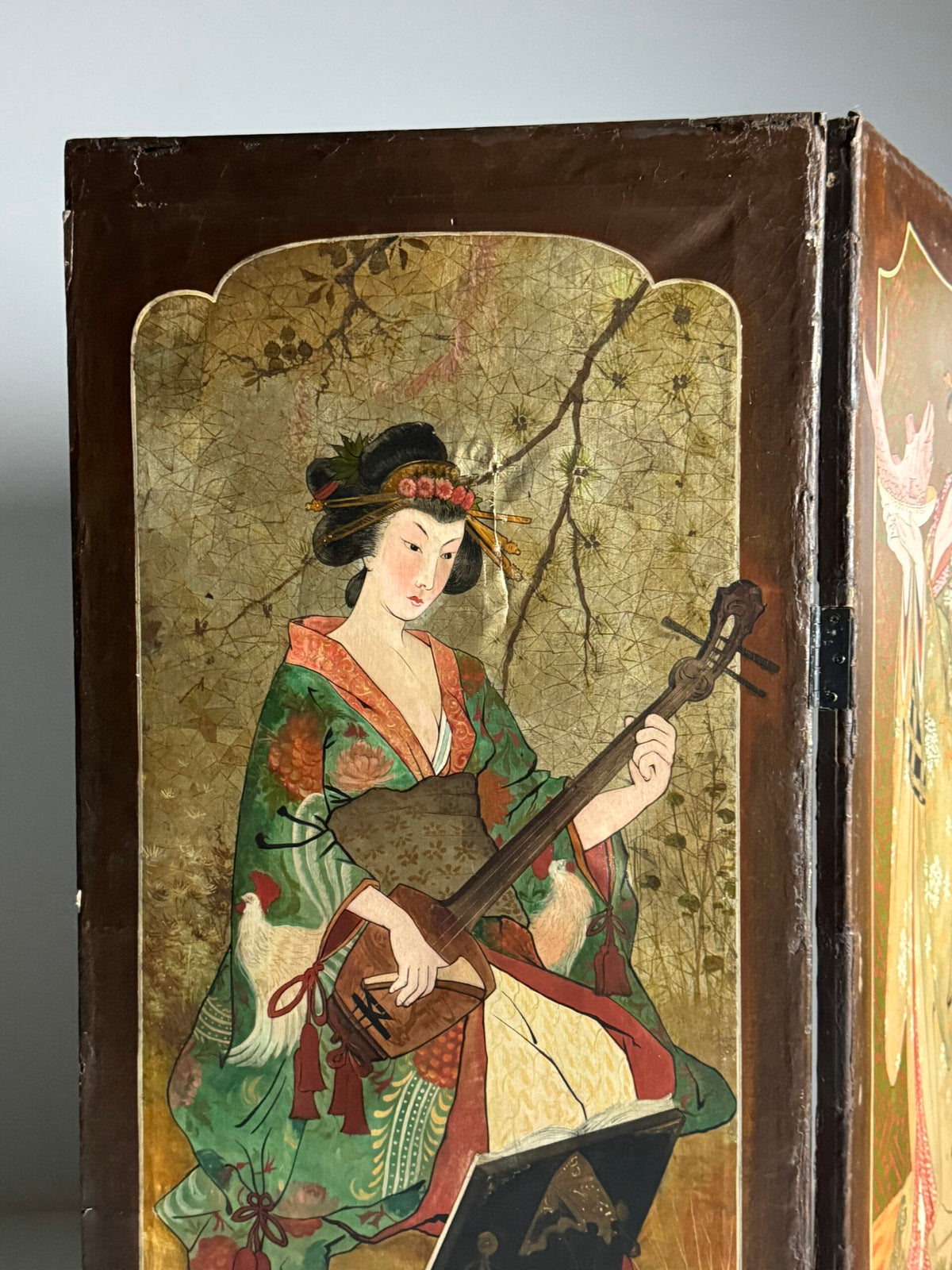 Art Nouveau and Japanning Style Double Sided Folding Screen, c. 1890 to 1910, photo 23