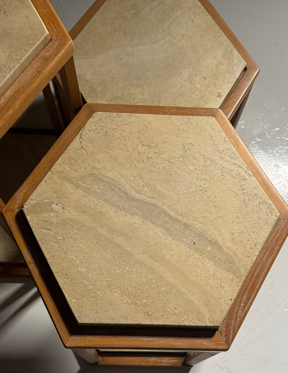 Set of Three Hexagonal Side Tables by Fournier Decoration Paris for Roche Bobois, photo 5