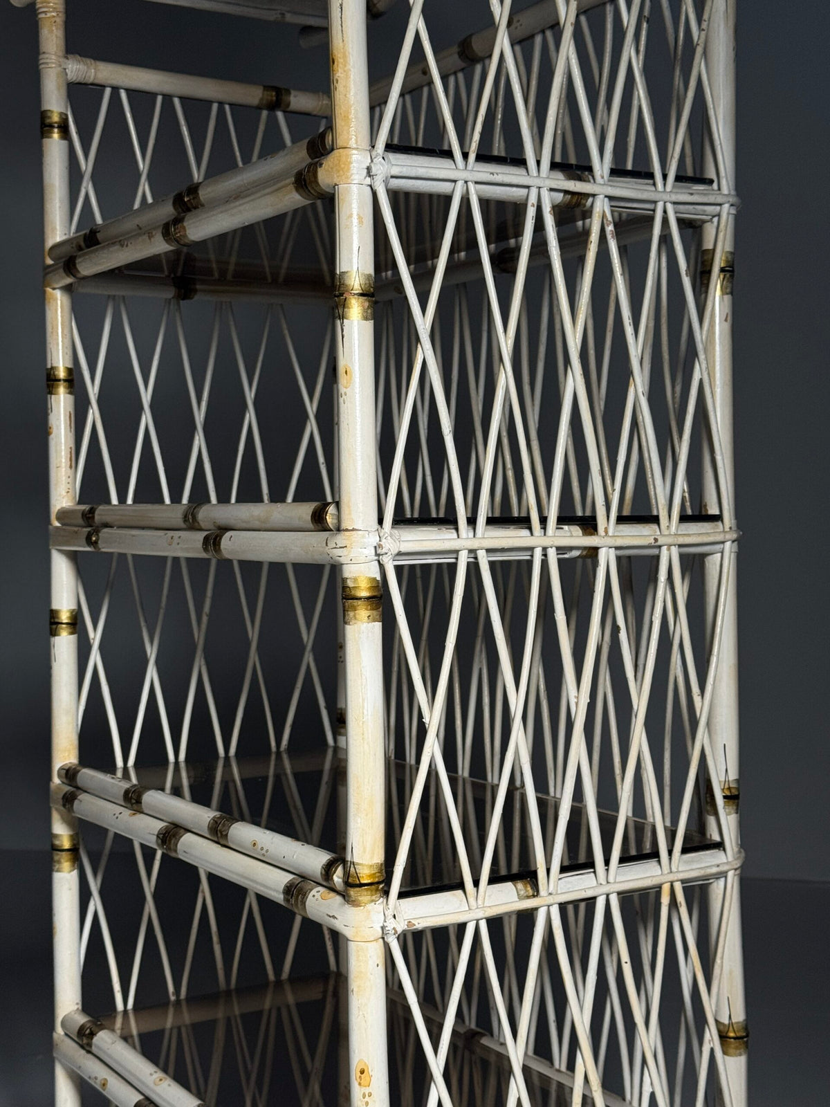 Asian Style White Bamboo Bookcase, England c. 1980, photo 14