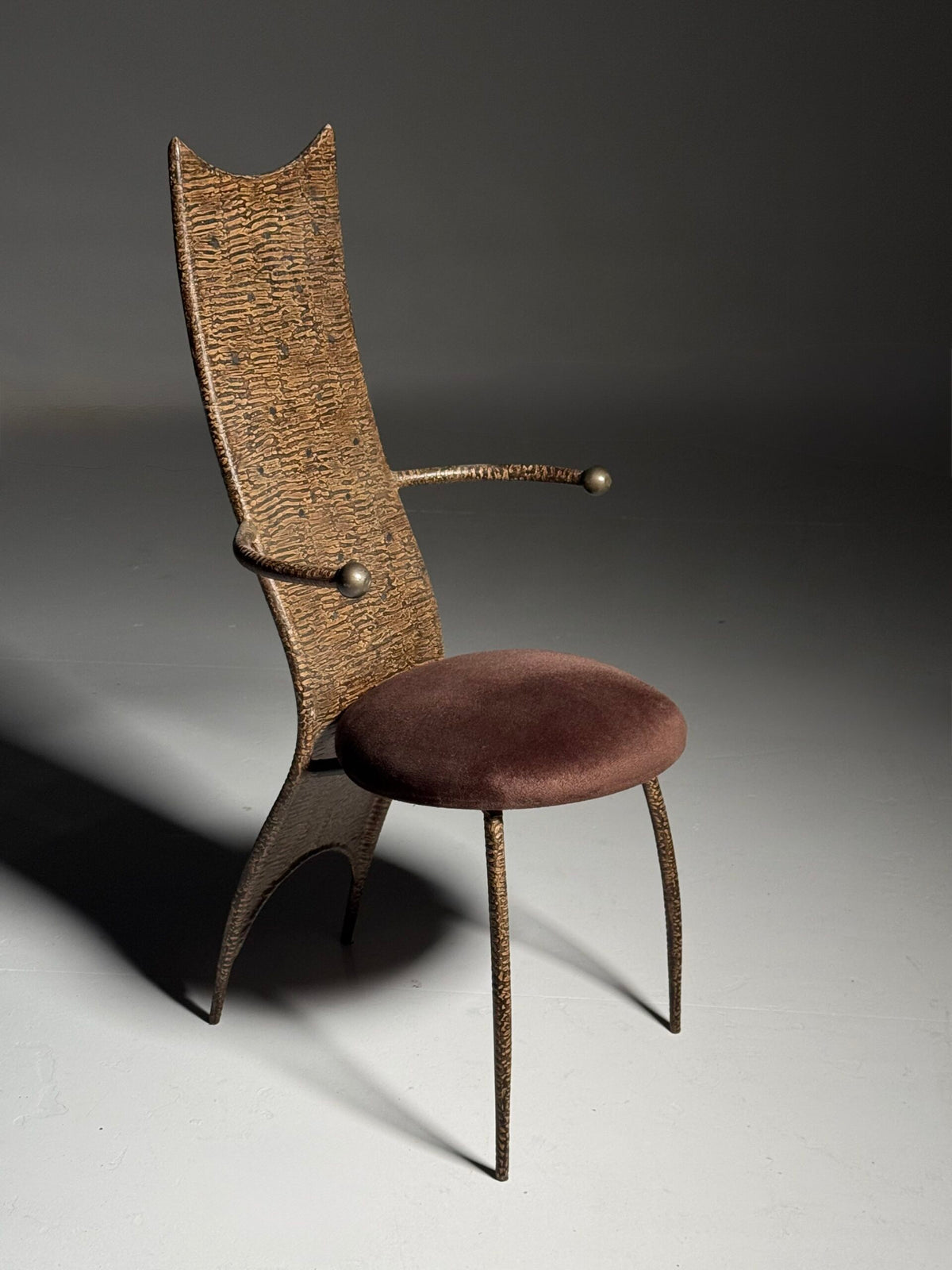 Postmodern Hammered Metal Chair, 1980 to 1990, photo 13