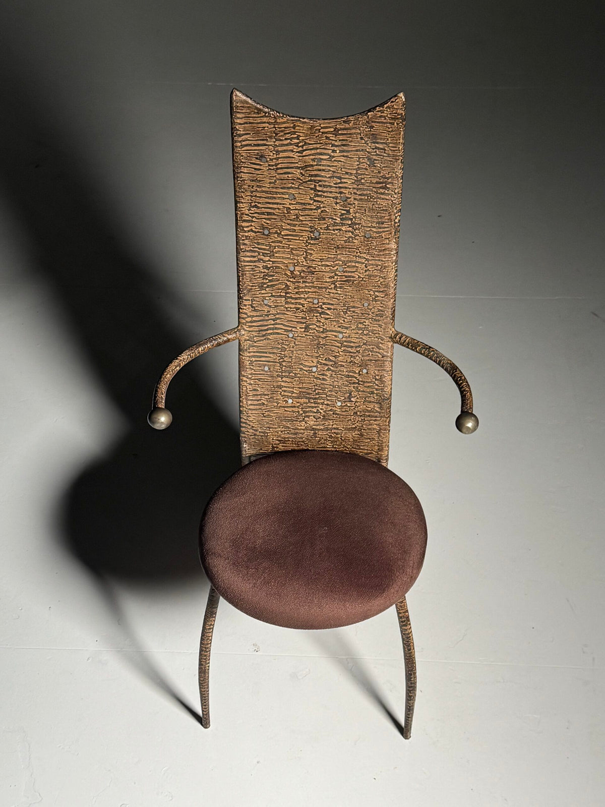 Postmodern Hammered Metal Chair, 1980 to 1990, photo 5