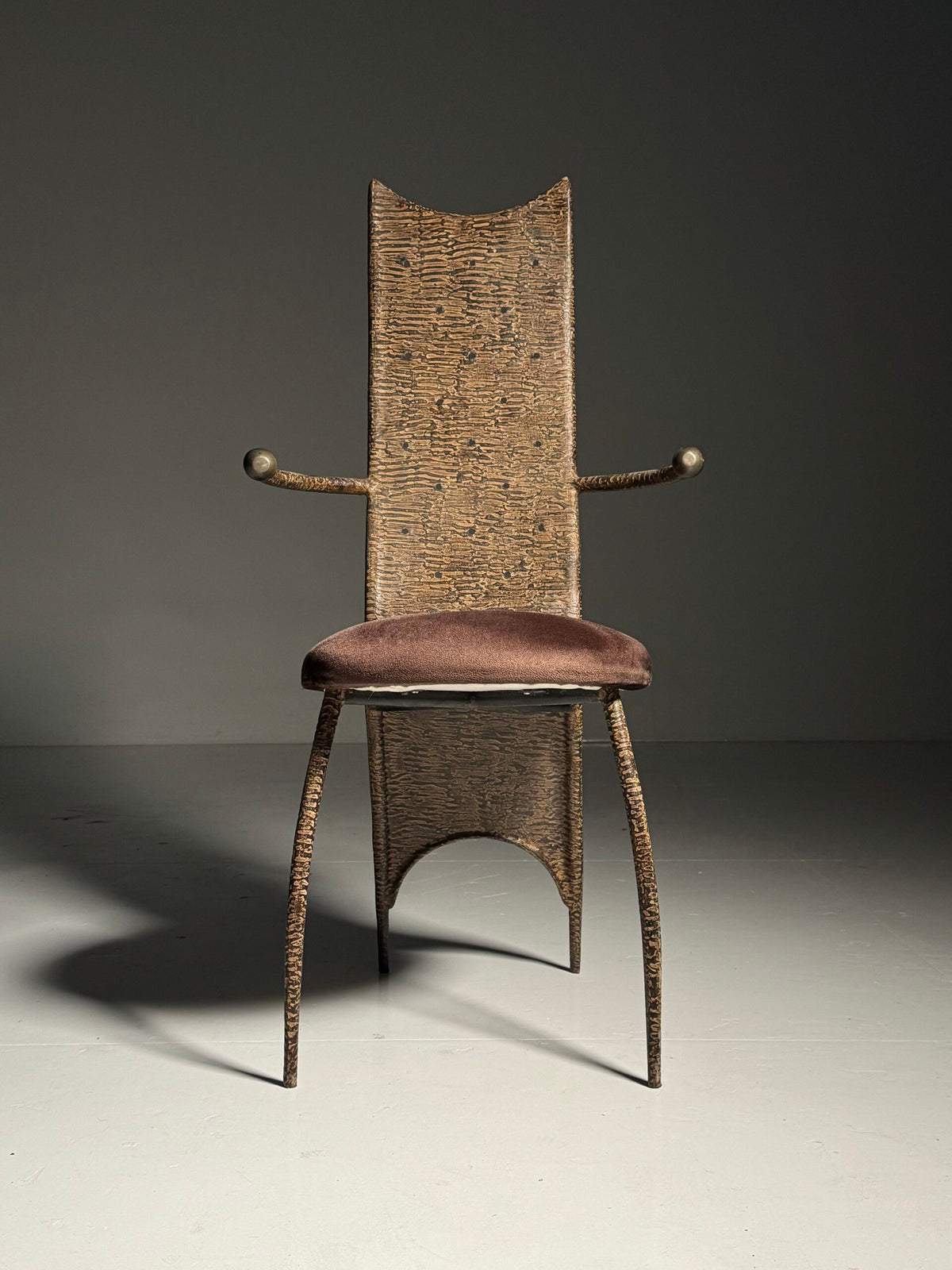 Postmodern Hammered Metal Chair, 1980 to 1990, photo 7