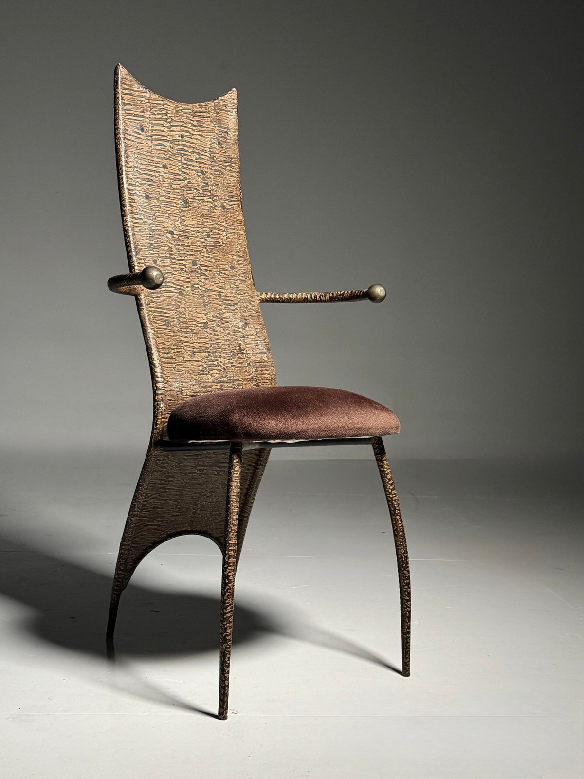 Postmodern Hammered Metal Chair, 1980 to 1990, photo 2