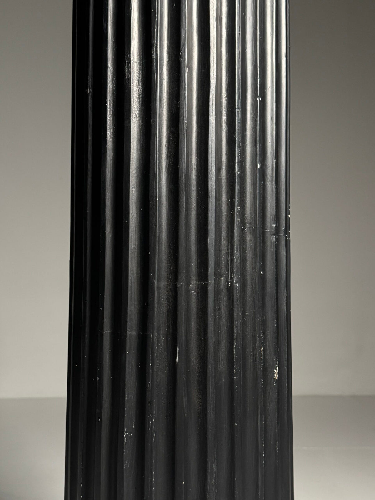 Neoclassical Black Plaster Column Pedestal, photo 6