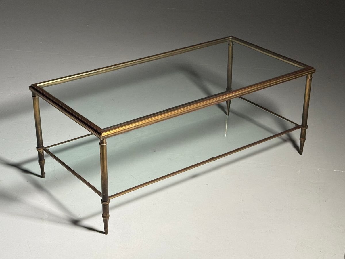 Mid Century Glass Coffee Table with Two Glass Tops, photo 5