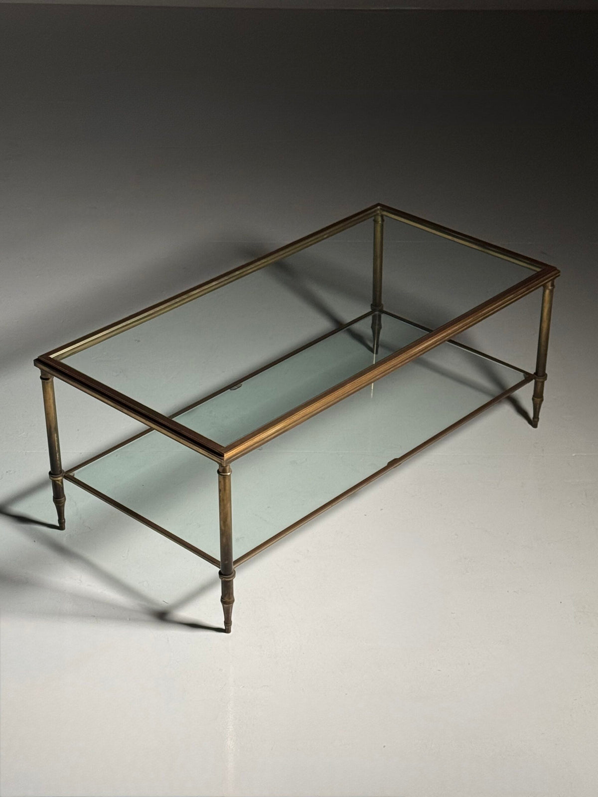Mid Century Glass Coffee Table with Two Glass Tops, photo 11