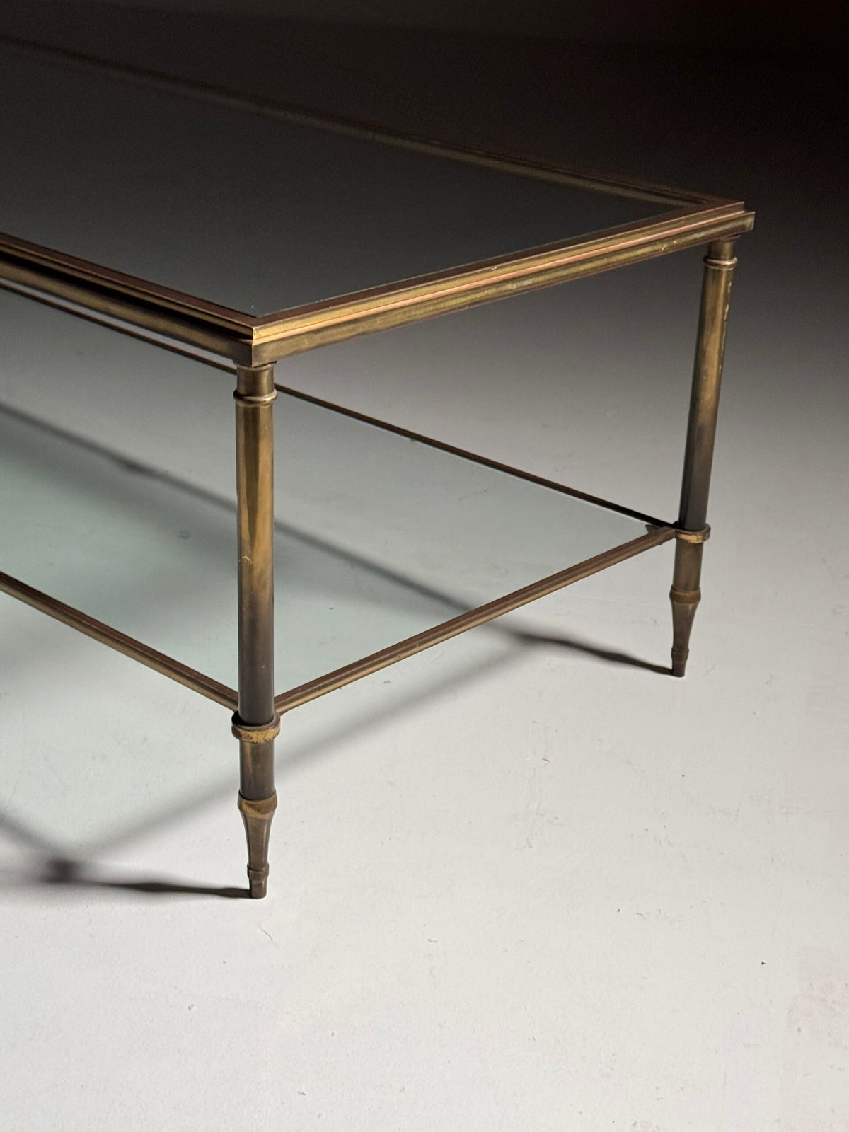 Mid Century Glass Coffee Table with Two Glass Tops, photo 13