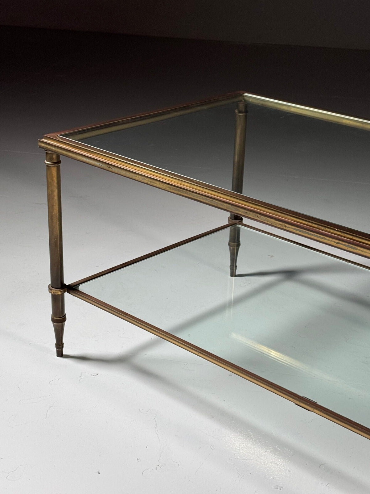 Mid Century Glass Coffee Table with Two Glass Tops, photo 15