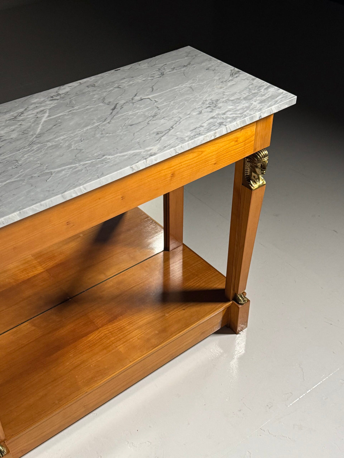 Empire Style Console Table with Marble Top and Sphinx Mounts, photo 11