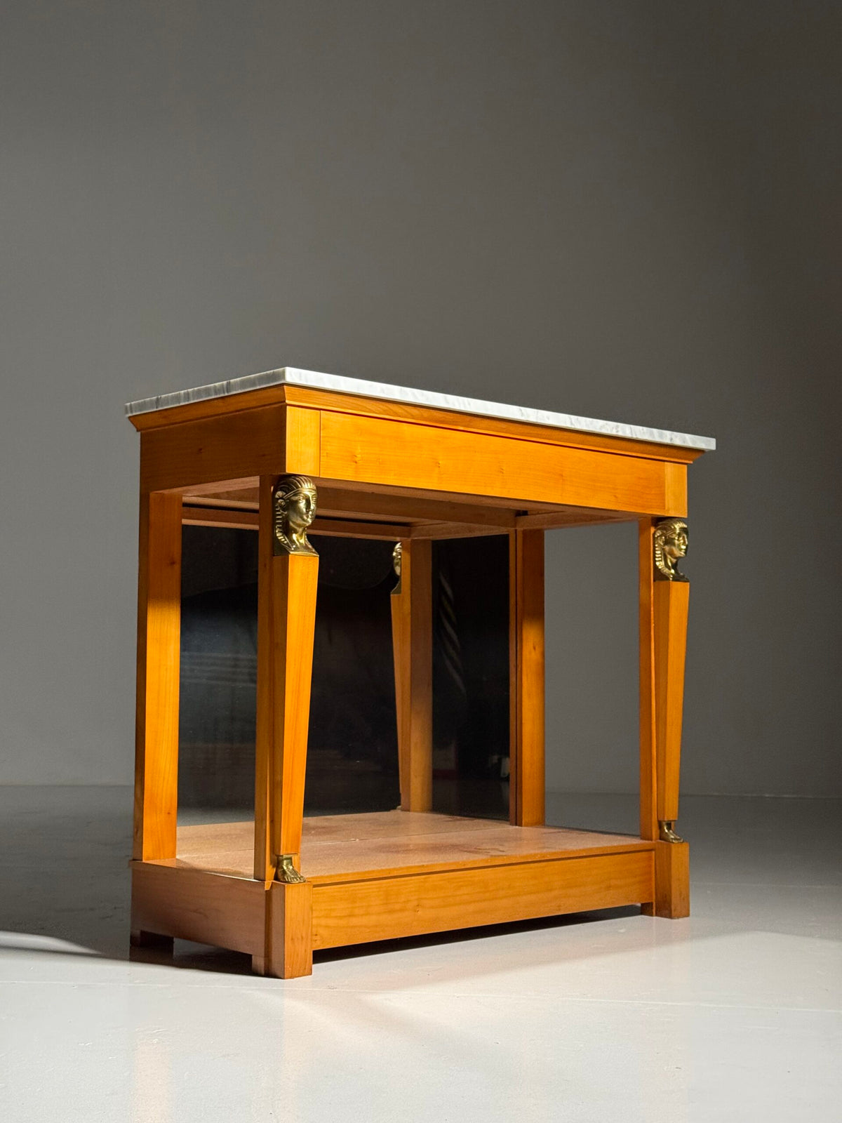 Empire Style Console Table with Marble Top and Sphinx Mounts, photo 20