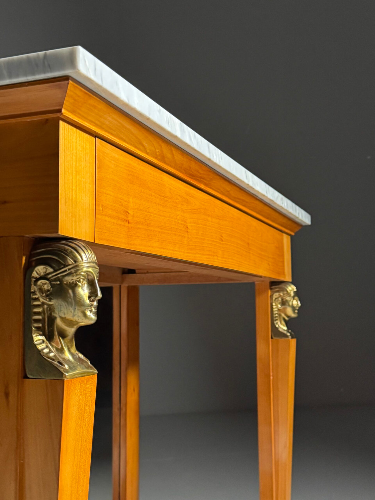 Empire Style Console Table with Marble Top and Sphinx Mounts, photo 19