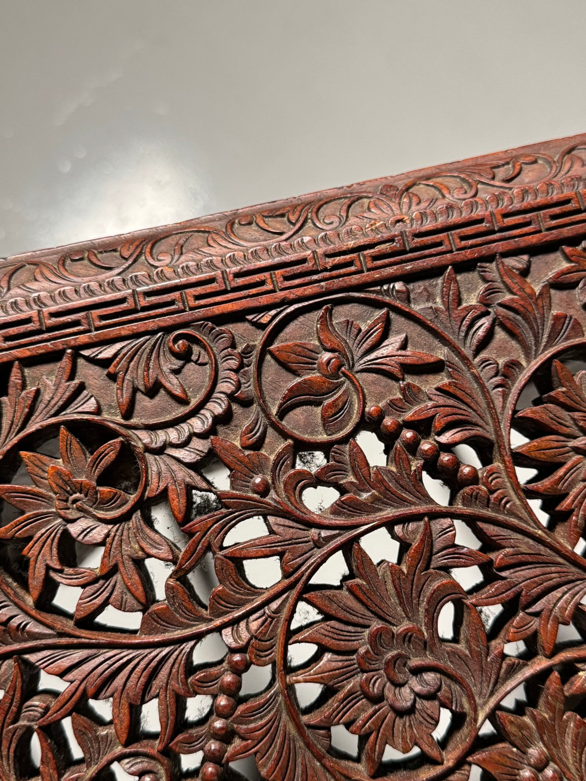Indian Carved Hardwood Side Table, circa 1900 to 1920, photo 22