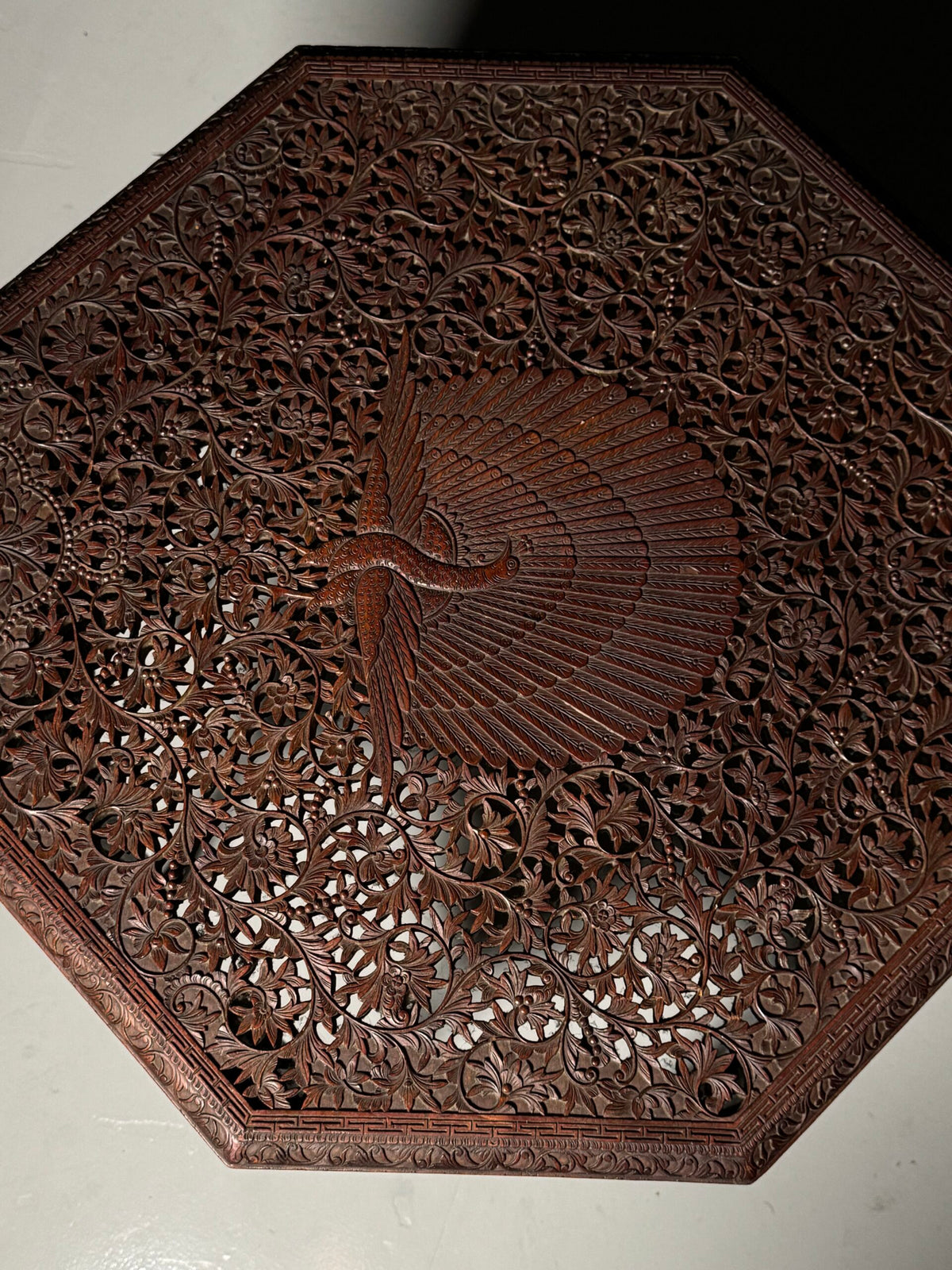 Indian Carved Hardwood Side Table, circa 1900 to 1920, photo 6