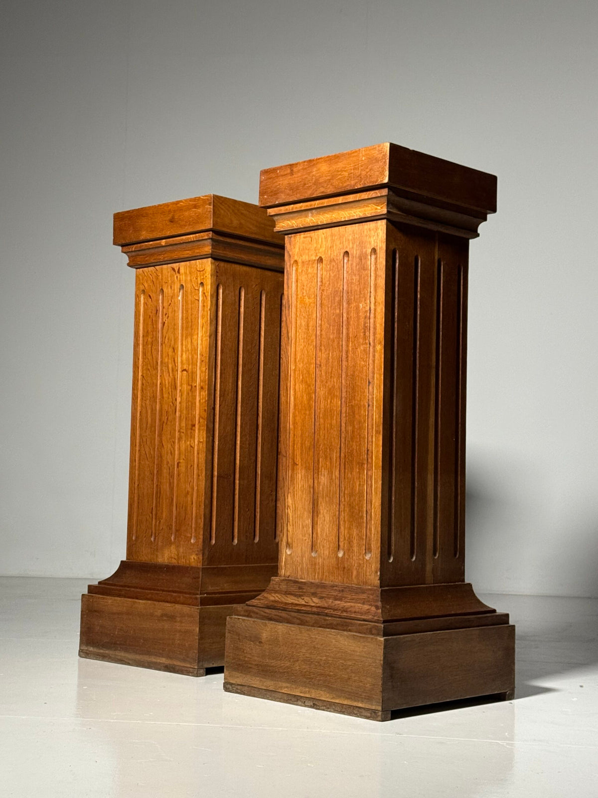 Pair of Large Solid Oak Columns, 1960s, photo 15