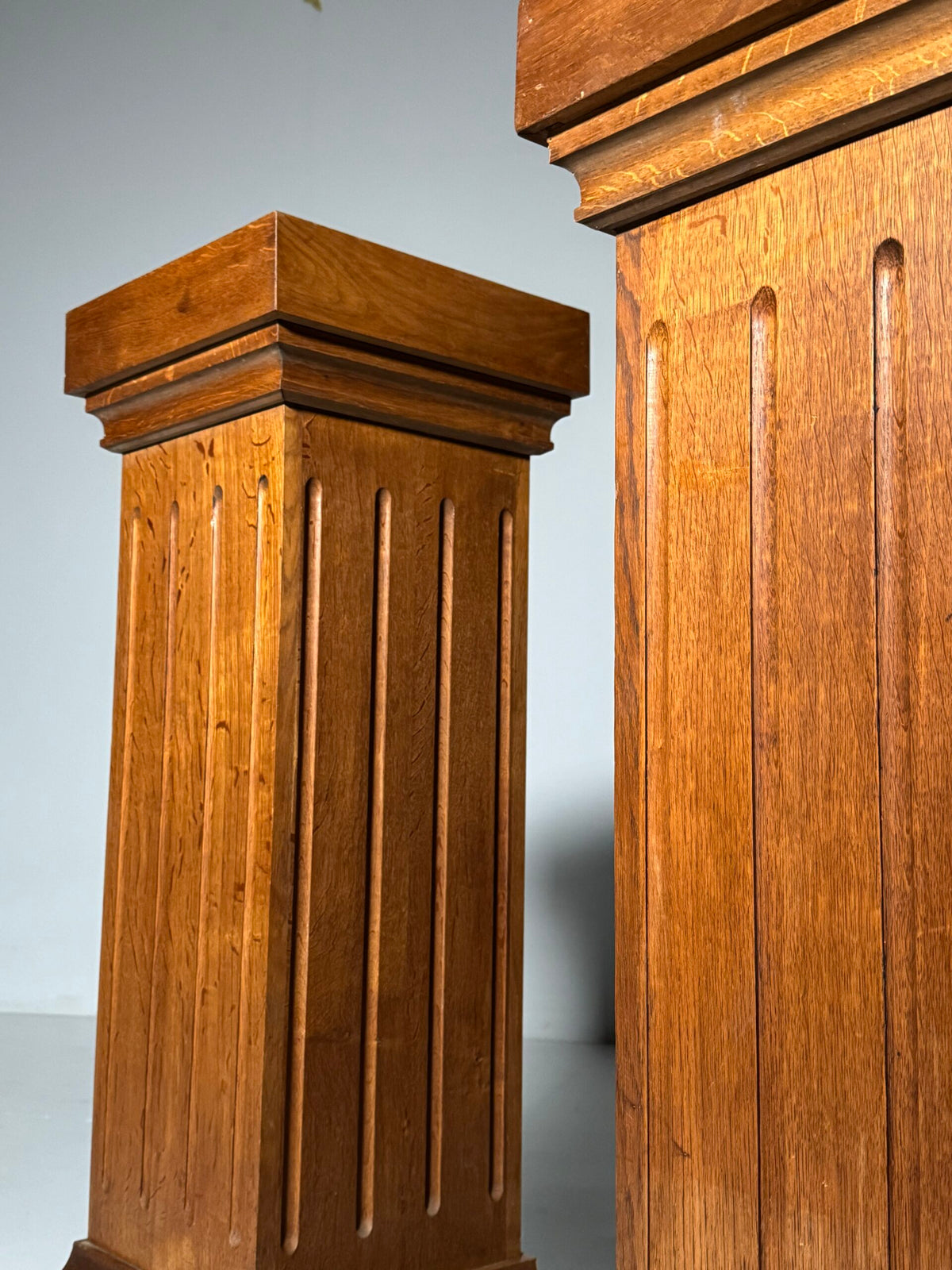 Pair of Large Solid Oak Columns, 1960s, photo 8