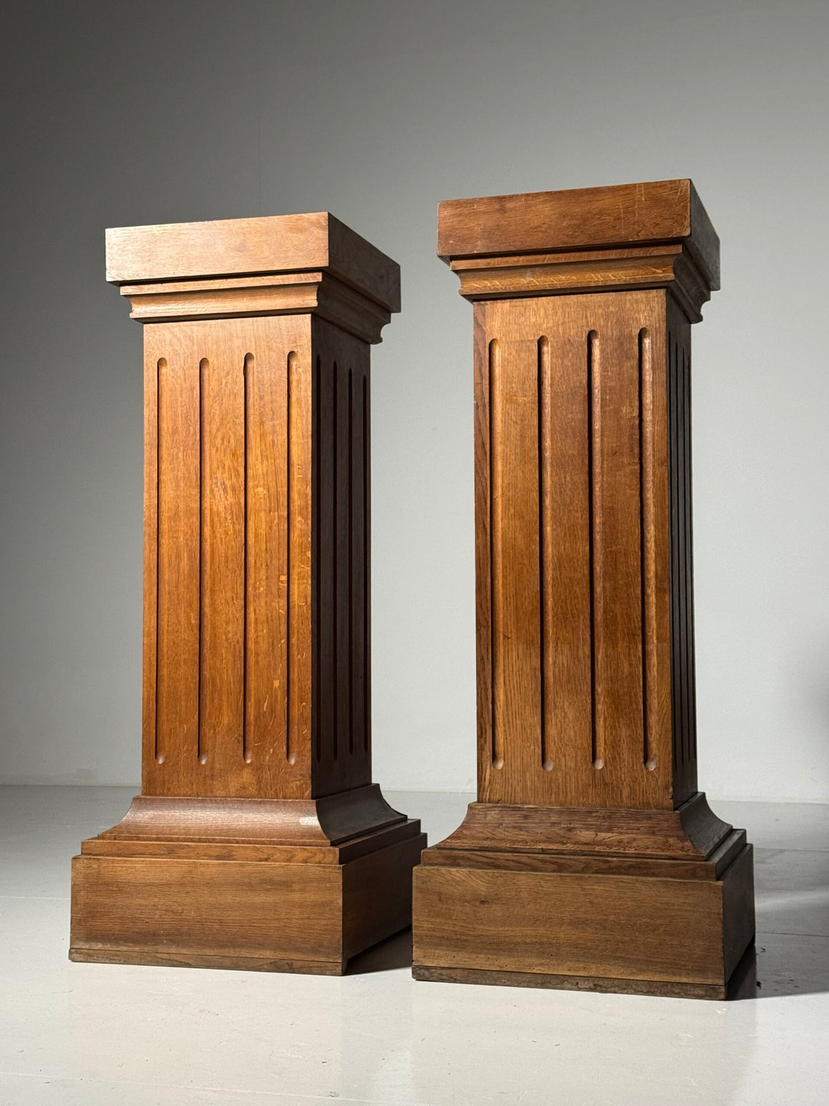 Pair of Large Solid Oak Columns, 1960s, photo 6