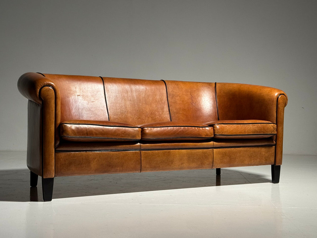 Spacious Three Seater Sheepskin Leather Sofa, photo 33